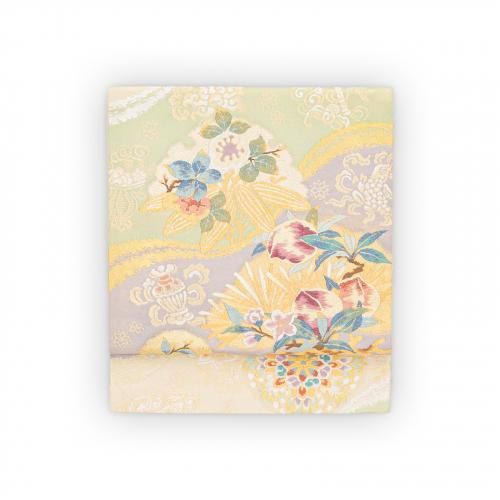 特選 洛風林 花鳥の図 箔糸 多色 金 袋帯 A801-9 【中古】の通販