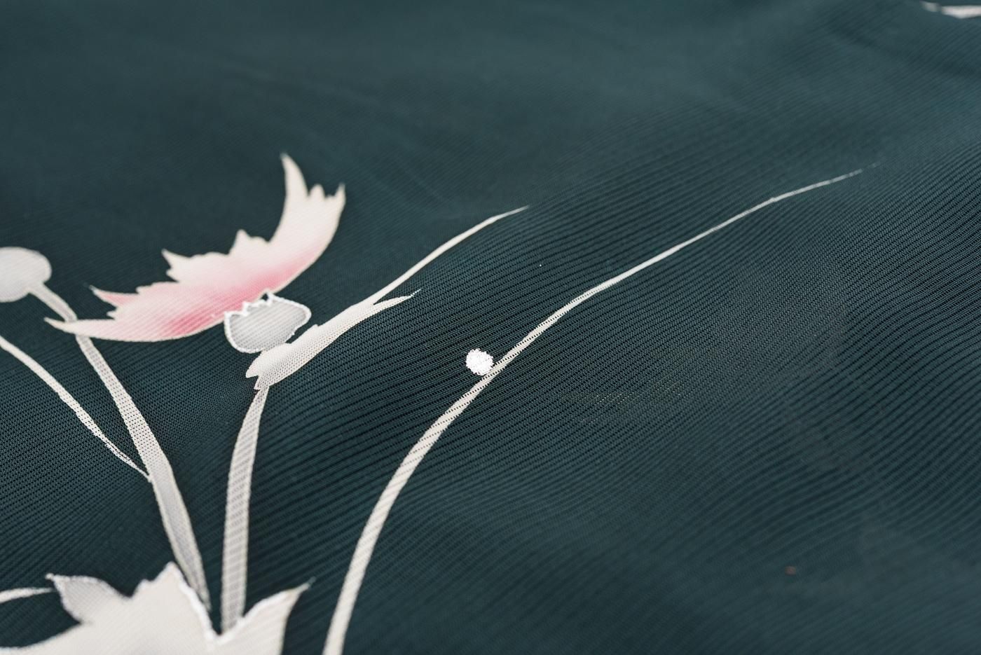 セミアンティーク 絽 訪問着 薊の花 - からん::アンティーク着物