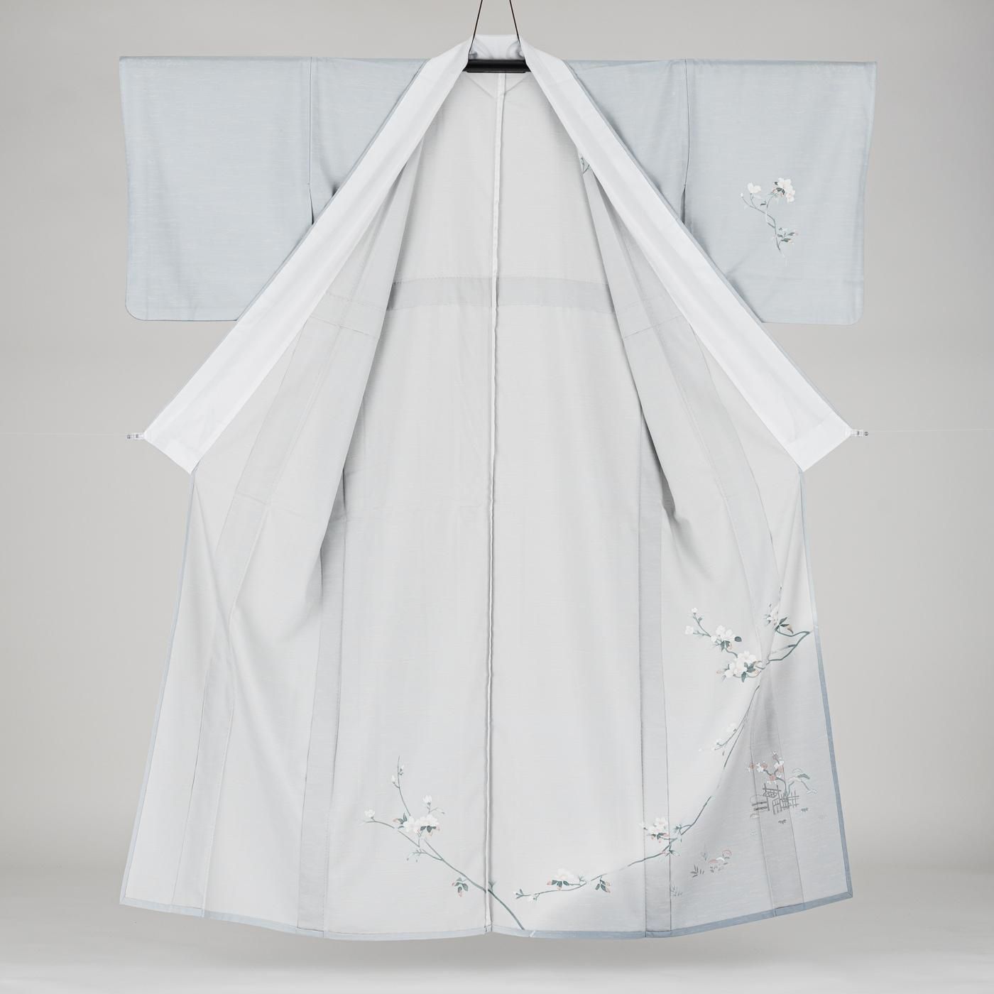 美品 正絹 単衣 唐花 訪問着 着物 A3444 美品 正絹 単衣 唐花 訪問着 着物 A3444