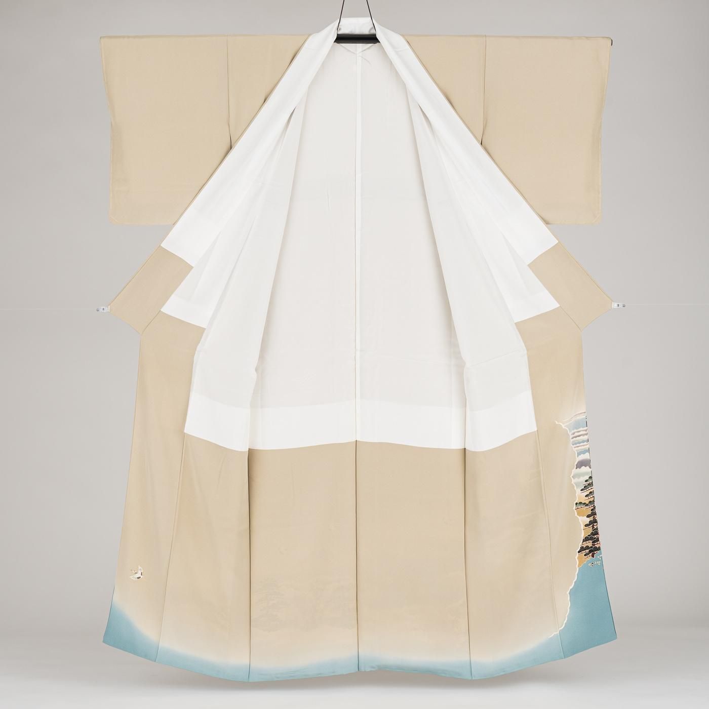 色留袖　一つ紋　鶴の友禅着物 色留袖 本場加賀友禅 一つ紋 梅松に群鶴 - からん::アンティーク