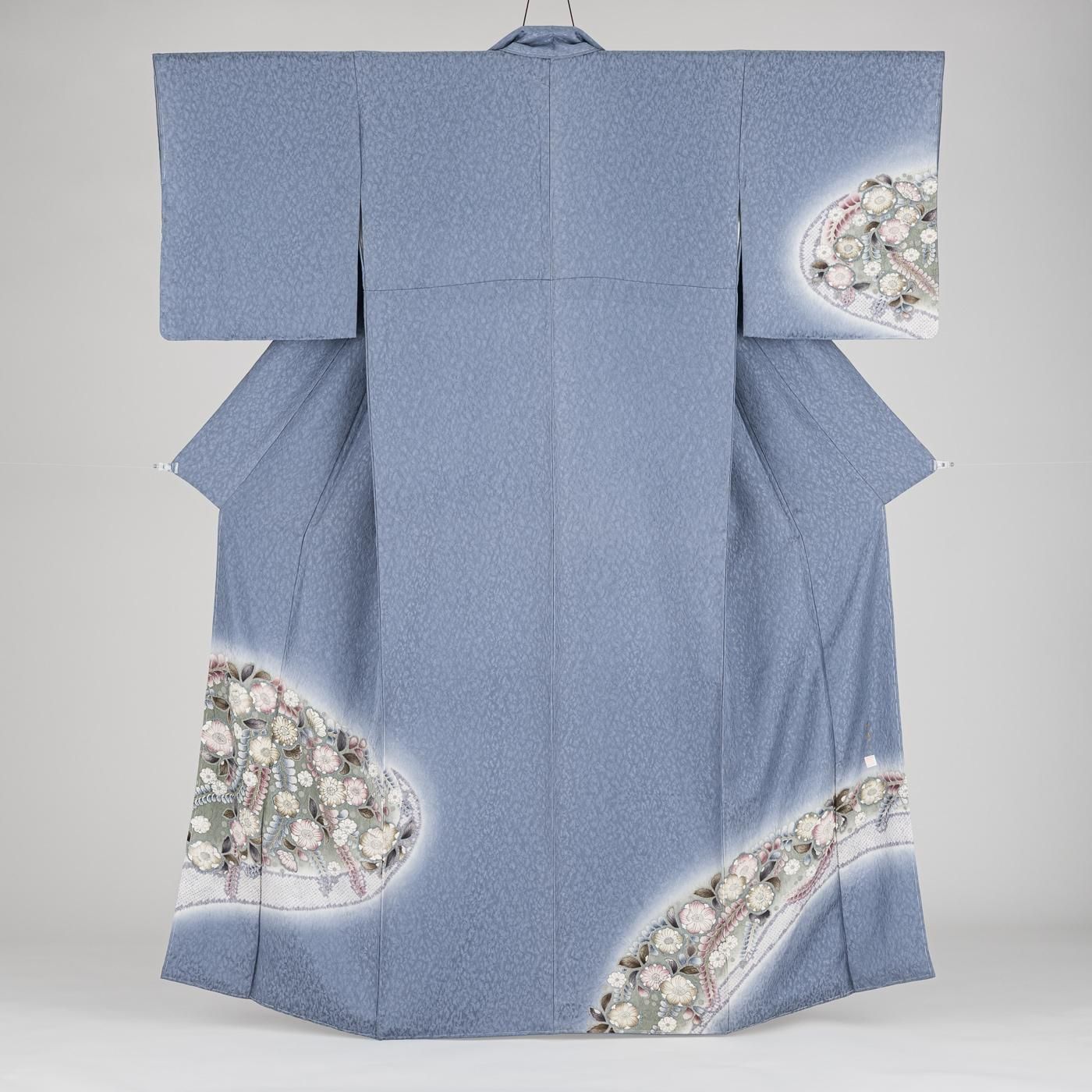 訪問着 林淳一 辻が花模様 - からん::アンティーク着物・リサイクル