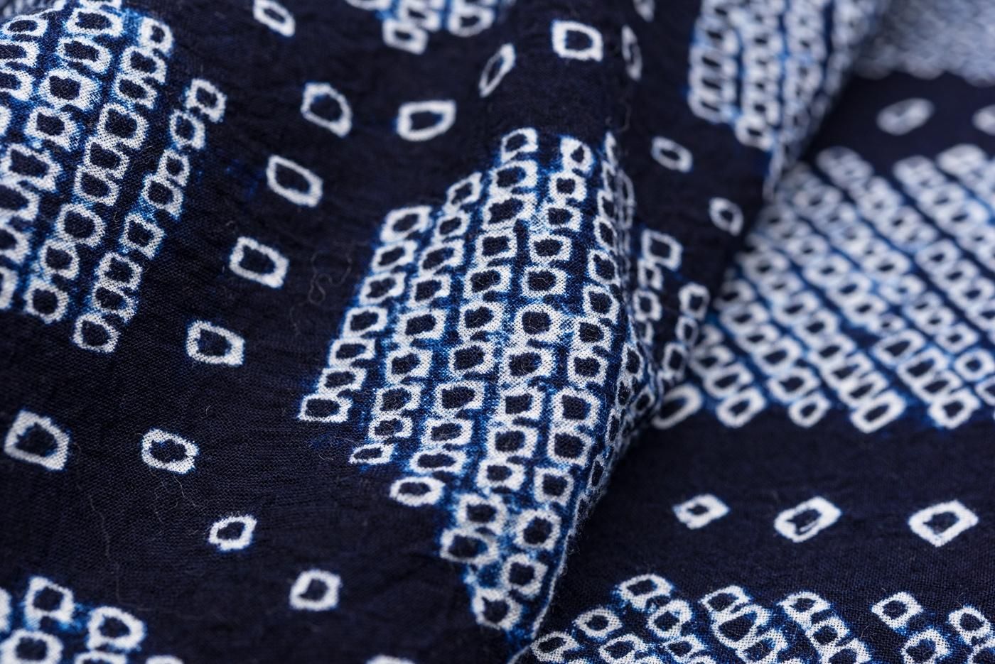 有松絞り浴衣 亀甲 ゆったりサイズ - からん::アンティーク着物