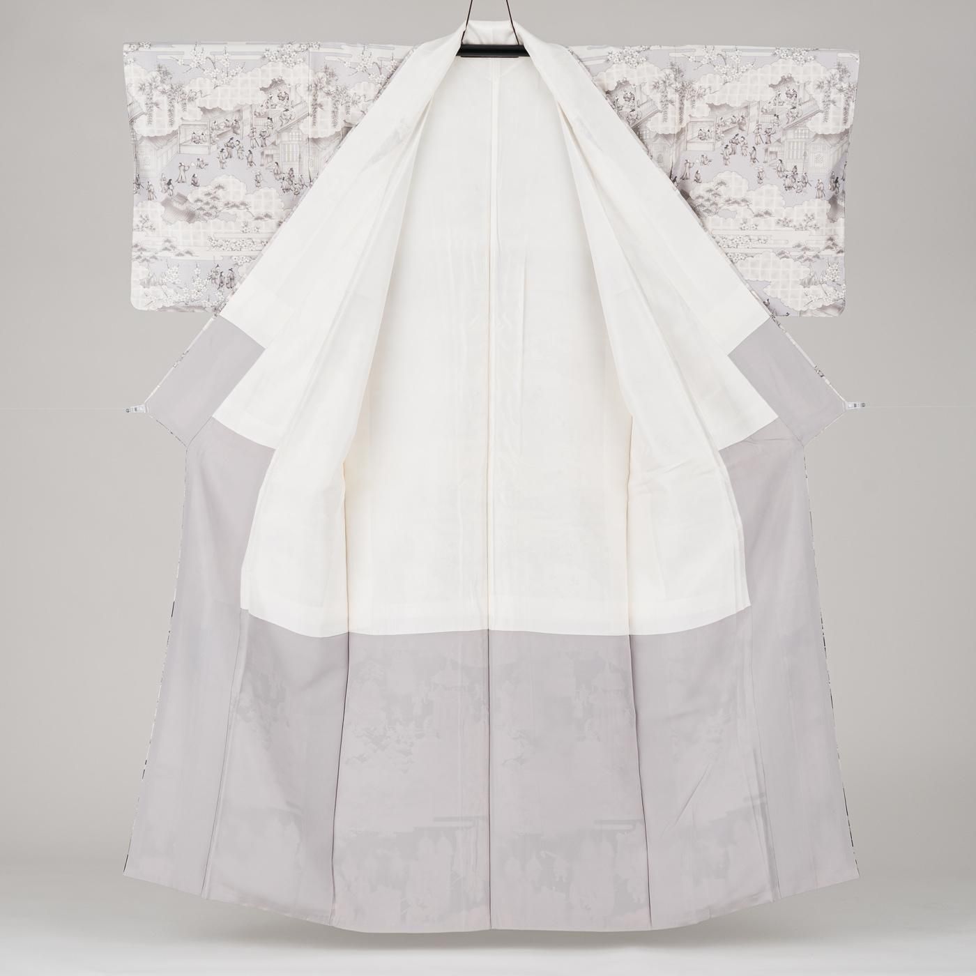 大島紬 一方付け 祇園祭風景 - からん::アンティーク着物・リサイクル