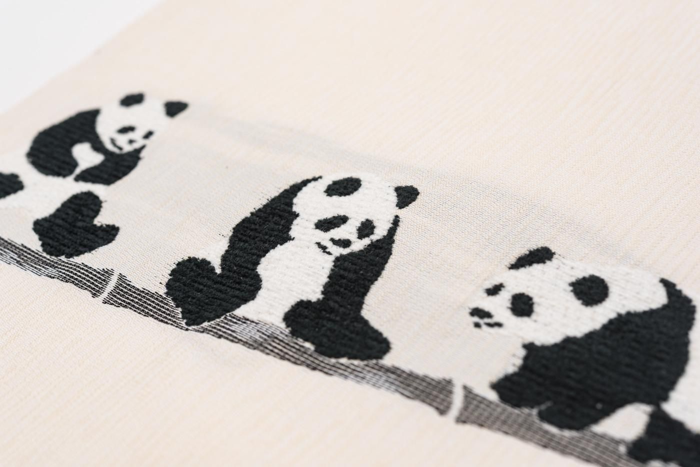 新品 西陣織 3シーズン九寸名古屋帯 パンダ織り出し - からん