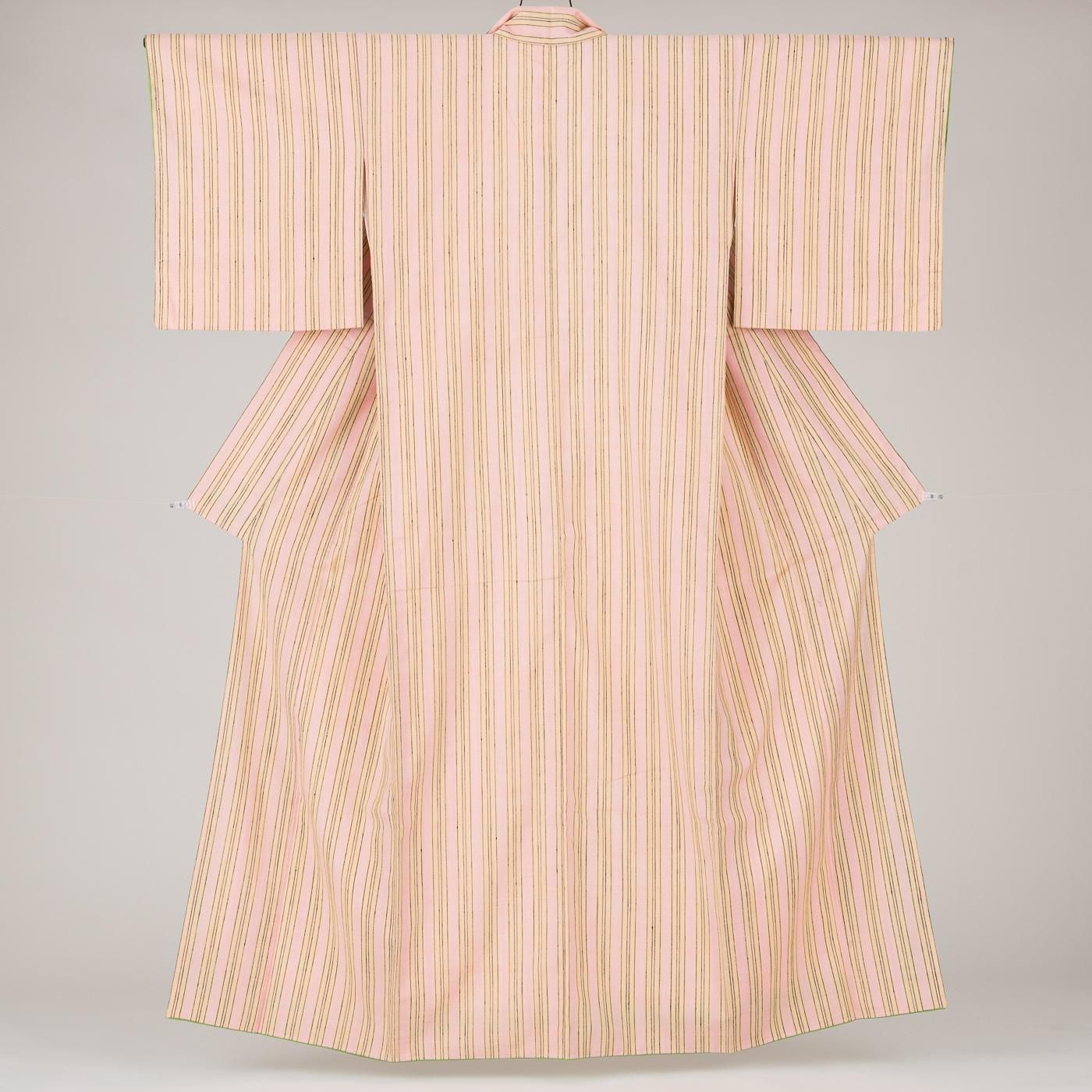 紅花紬 新田秀次作 太子間道 - からん::アンティーク着物・リサイクル