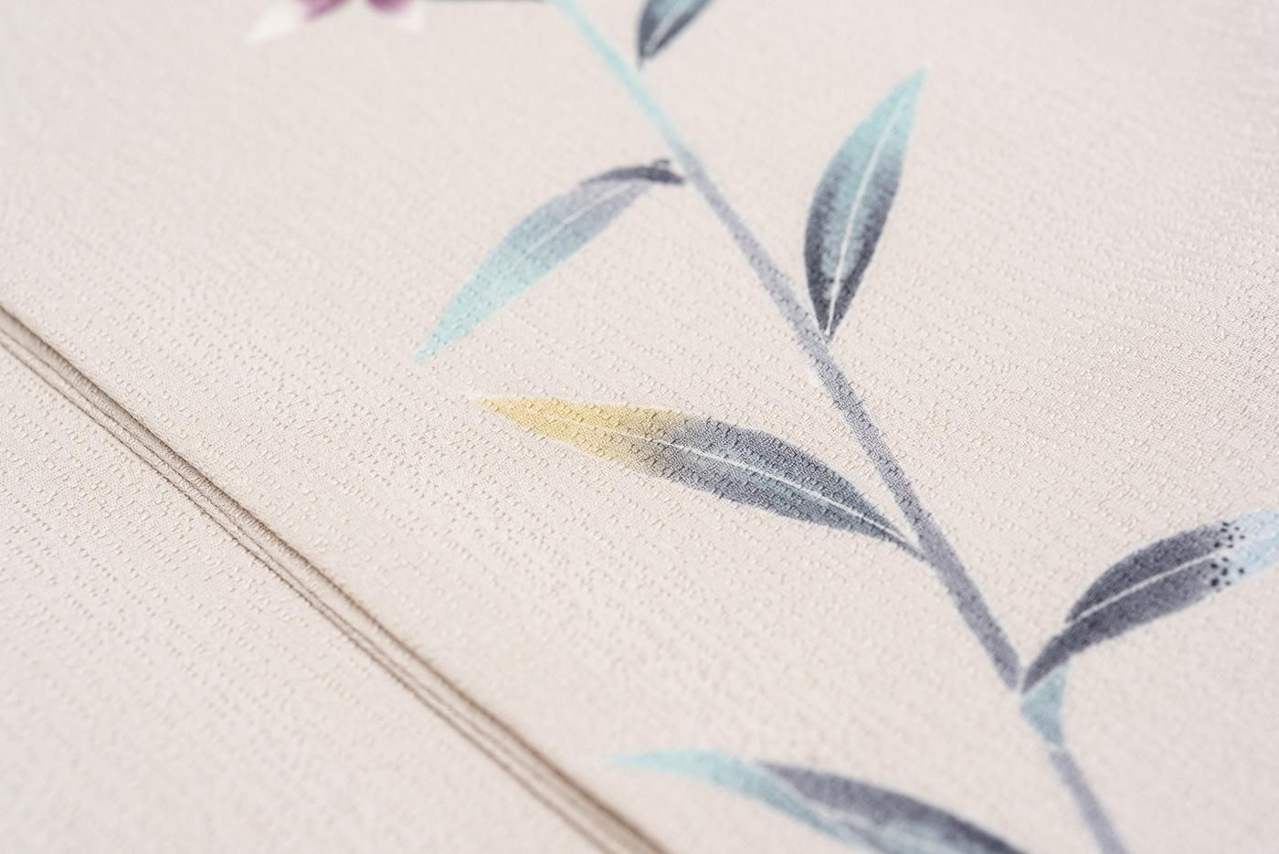 付け下げ訪問着 一つ紋 枝花 作家物 - からん::アンティーク着物