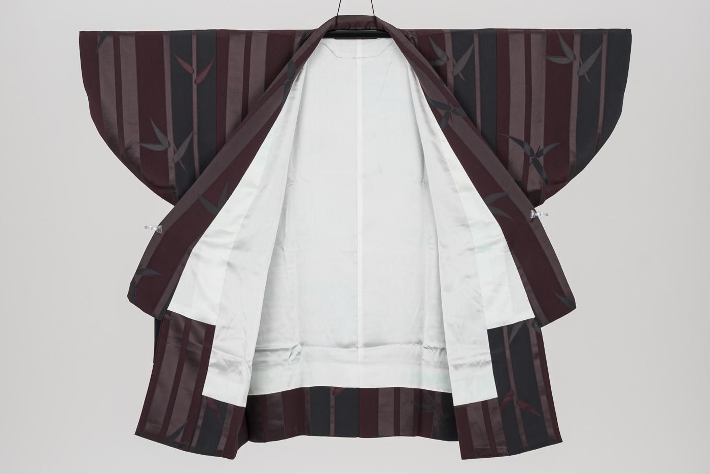 ロング丈道中着 竹縞模様 裄長 - からん::アンティーク着物