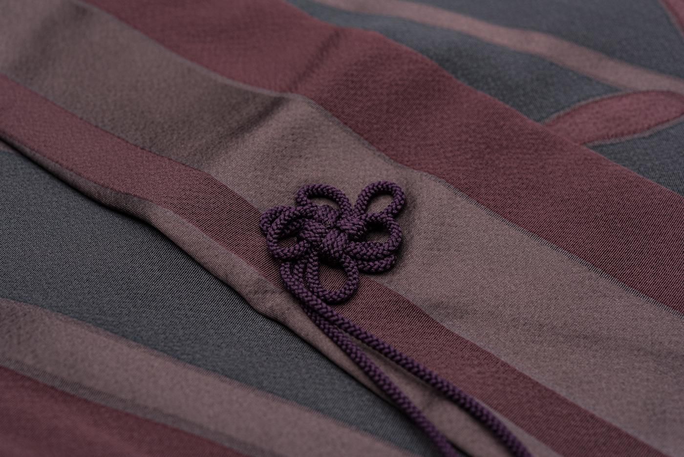 ロング丈道中着 竹縞模様 裄長 - からん::アンティーク着物