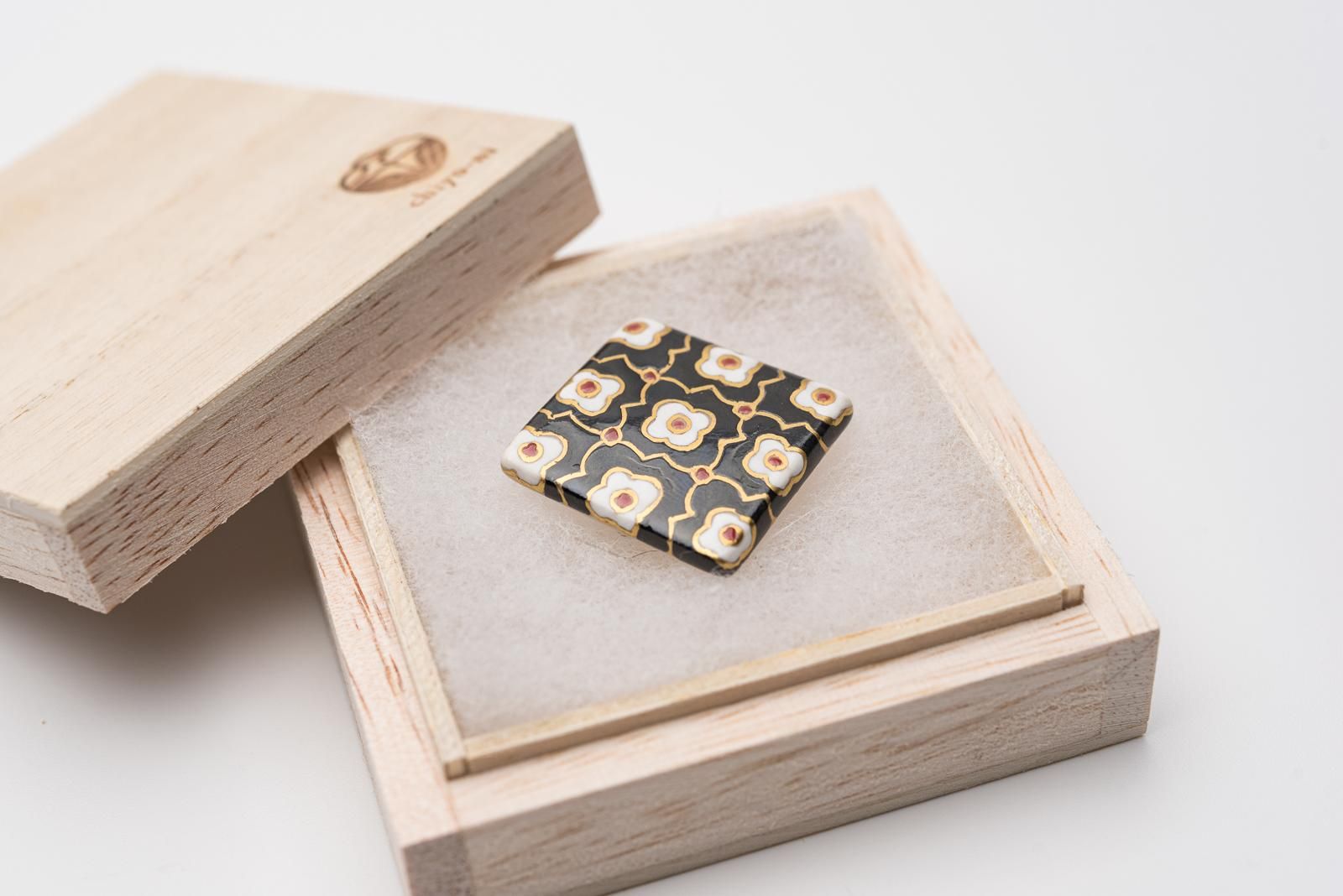 京焼 帯留め チャイニーズタイル - からん::アンティーク着物