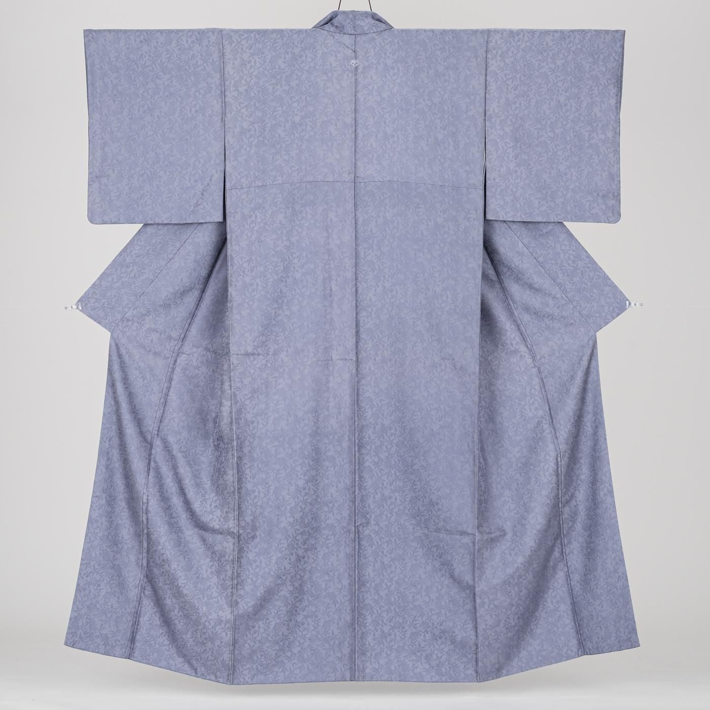 色無地 紋屋井関 一つ紋 藤紫 ゆったりサイズ - からん::アンティーク