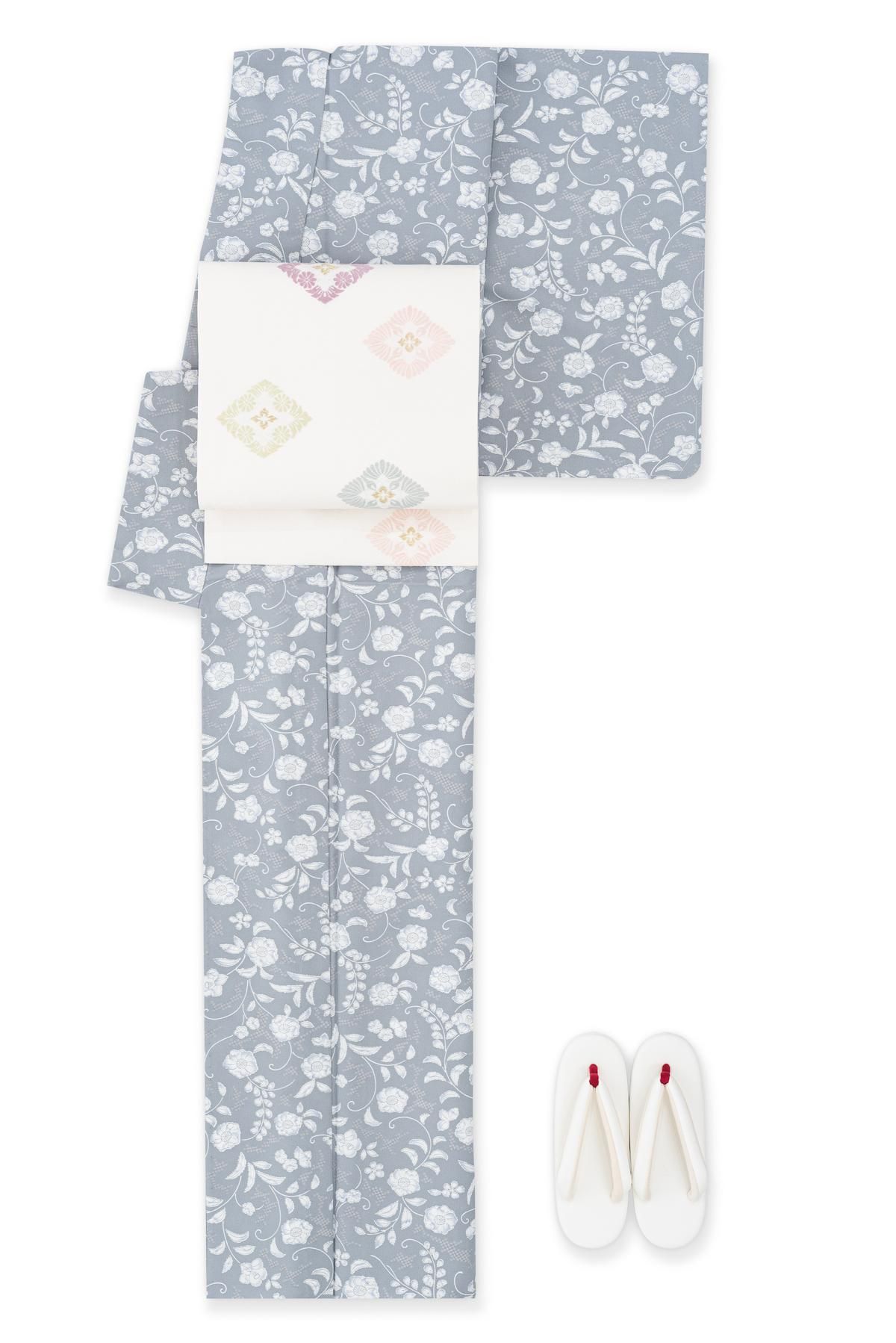 【辻が花文様 洗える着物 単衣】 新品 単衣 洗える着物 辻が花模様 - からん::アンティーク着物