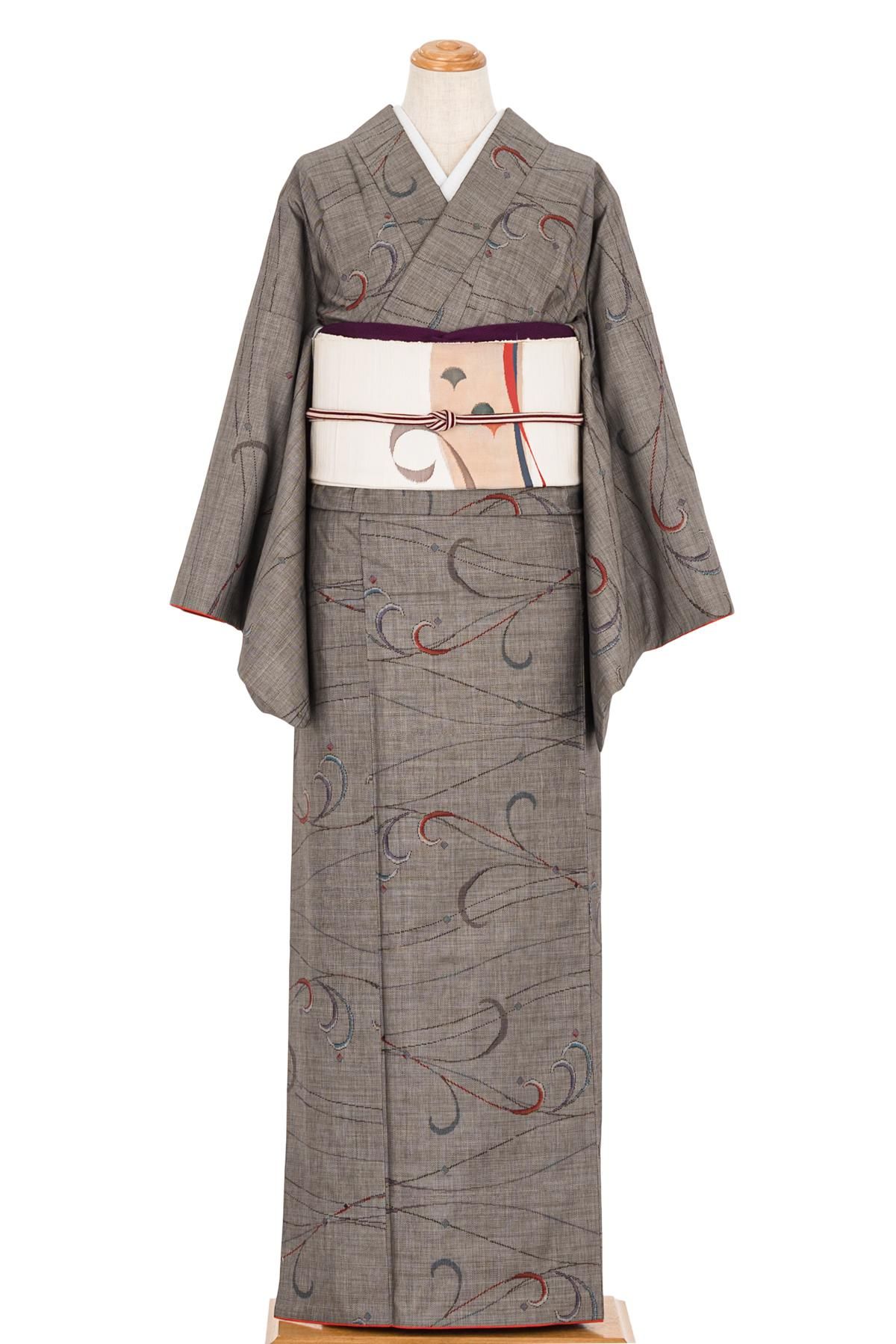 大島紬 流線模様 - からん::アンティーク着物・リサイクル着物の通販サイト