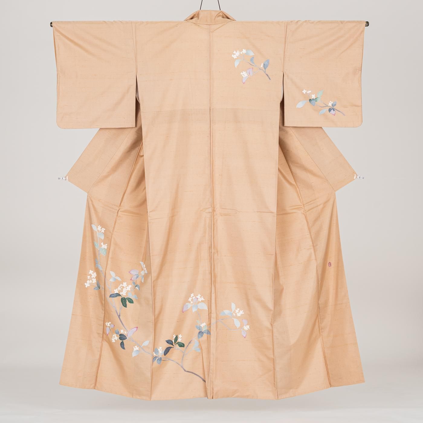 成竹登茂男　本加賀友禅　訪問着　白山紬　枝椿文　未着用　美品 訪問着 本場加賀友禅 成竹登茂男 白花 - からん::アンティーク着物