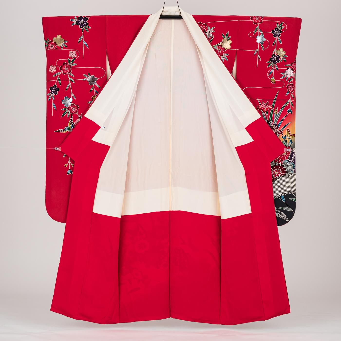 振袖 京紅型 花鳥模様 - からん::アンティーク着物・リサイクル