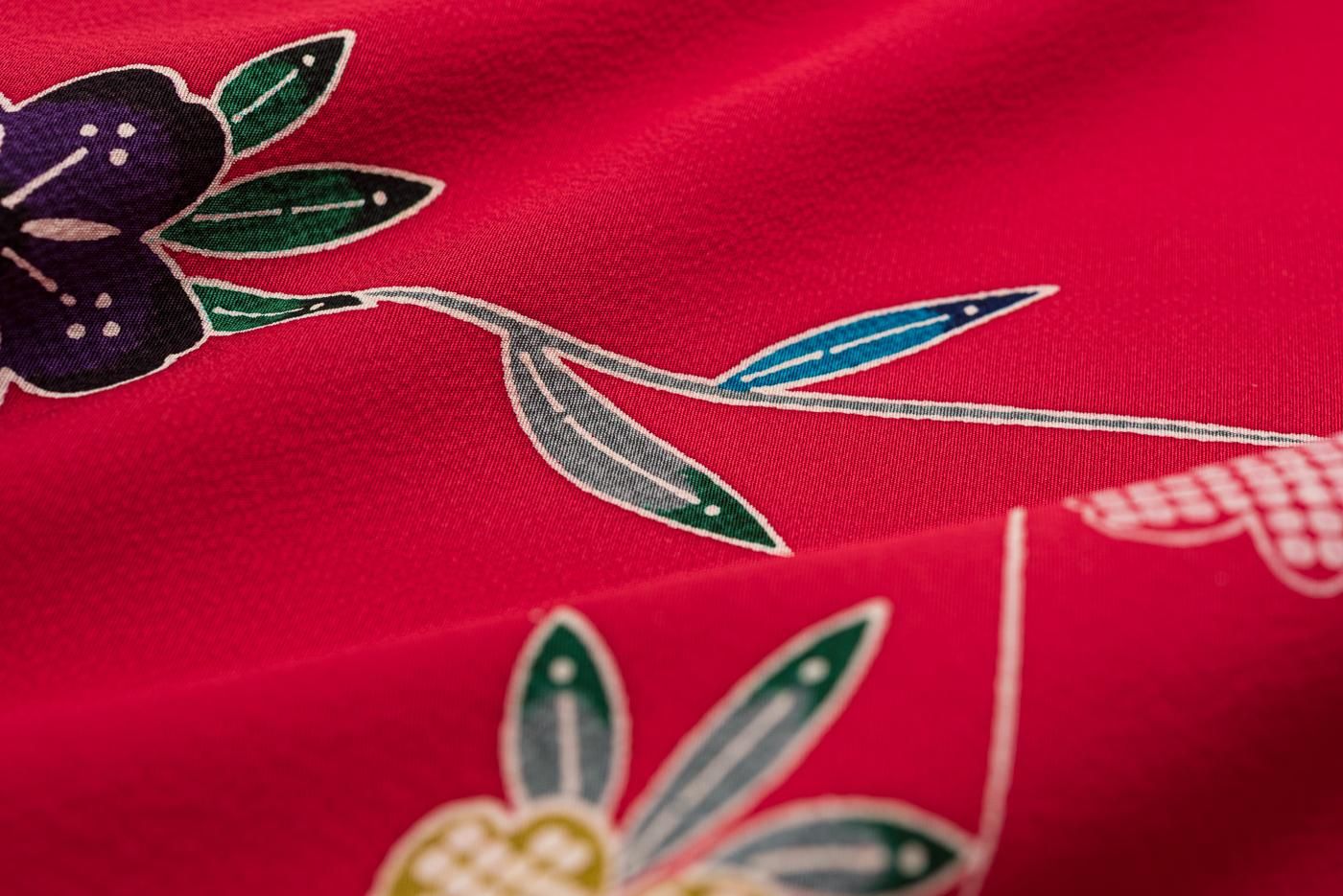 振袖 京紅型 花鳥模様 - からん::アンティーク着物・リサイクル着物の