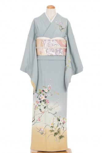 未使用　有松絞り　浴衣　オレンジ 有松絞り浴衣 オレンジの花 - からん::アンティーク着物