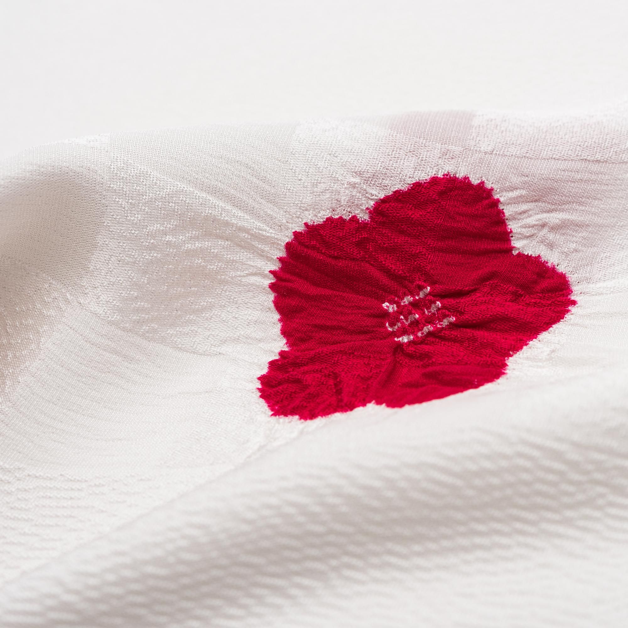 k-099 洗える着物 裄66.3cm 撫松庵？ ふくら雀笹竹縞 縮緬 美品 商品