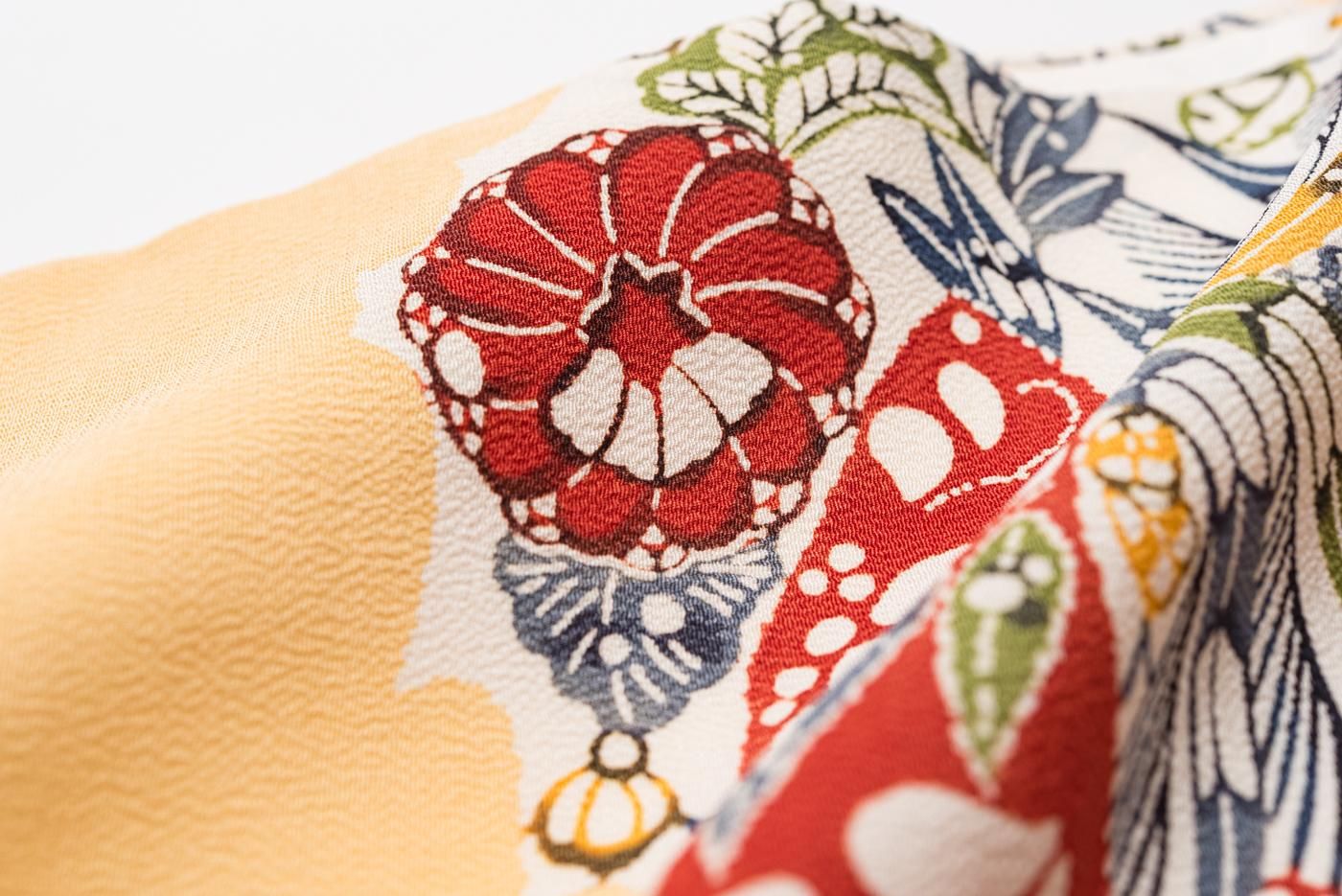 訪問着草木染 作家物 紬 訪問着 絵羽着物 木場紀子 熨斗目 草木染 作家