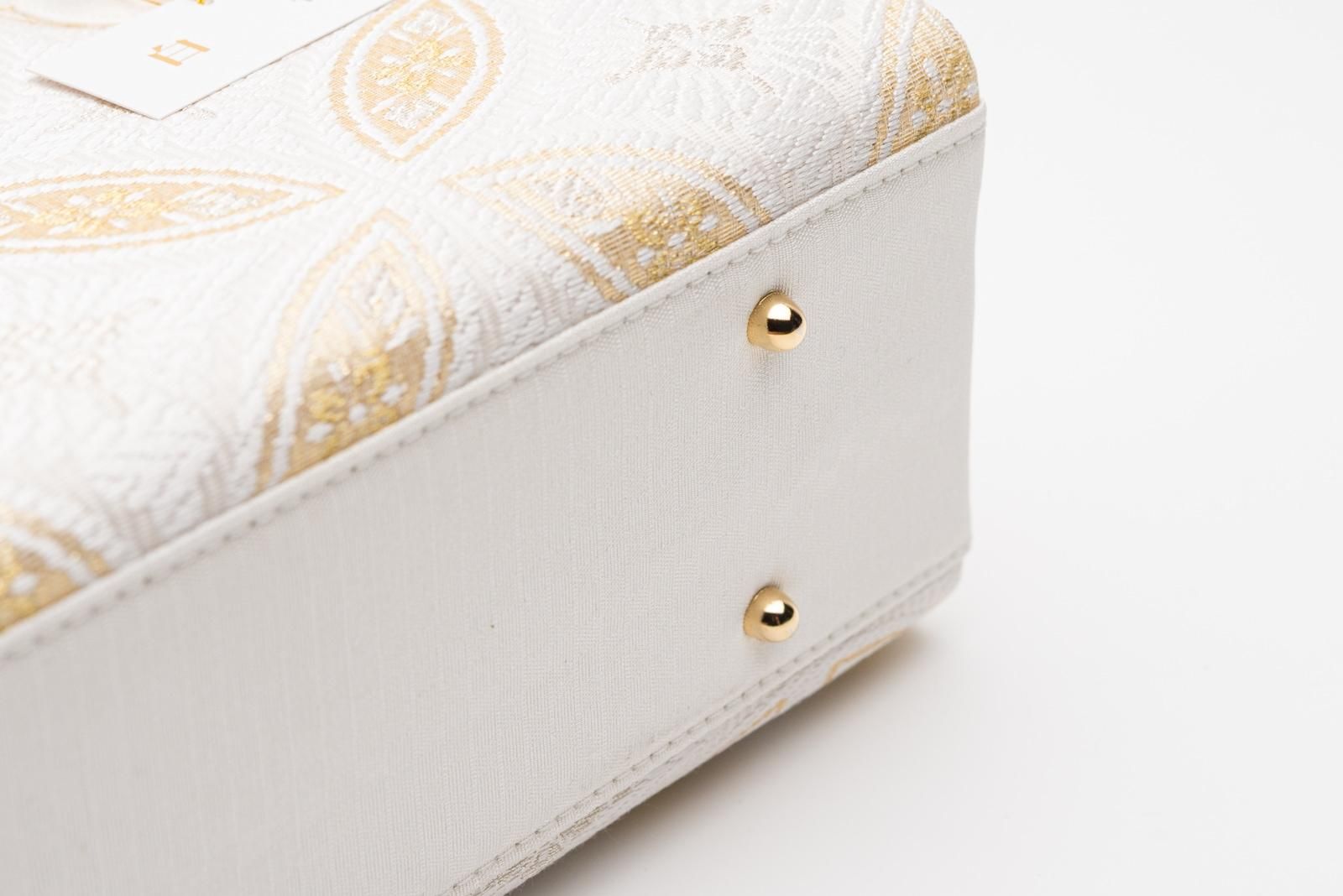 利休バッグ 白梅 七宝 - からん::アンティーク着物・リサイクル着物の