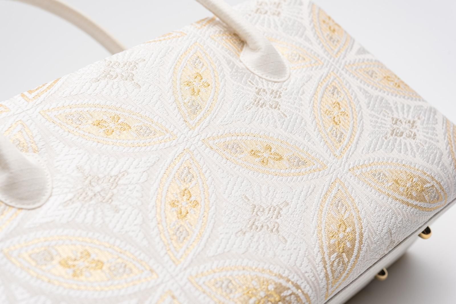 利休バッグ 白梅 七宝 - からん::アンティーク着物・リサイクル着物の