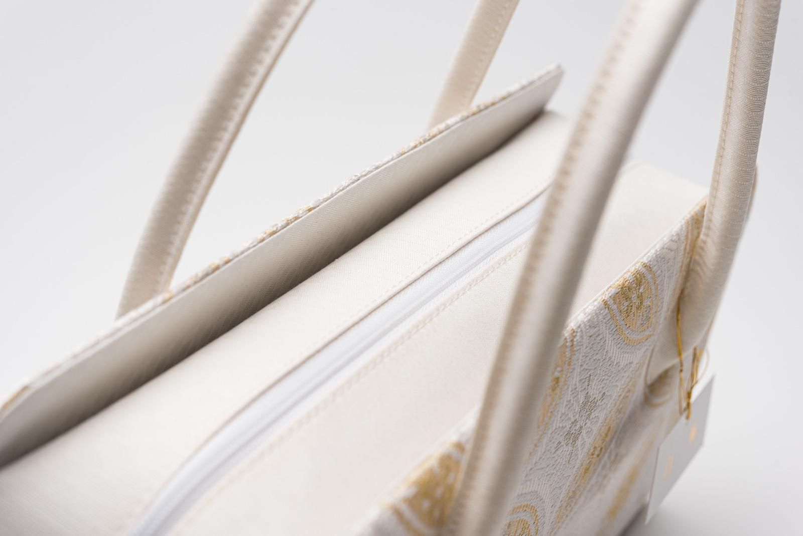 利休バッグ 白梅 七宝 - からん::アンティーク着物・リサイクル着物の