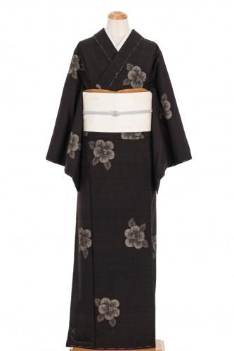 アンティーク着物　袷　ブラック着物 KIMONOMACHI 洗える着物 袷着物単品「ばら 墨紺色」 きもの福袋