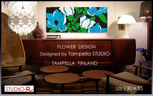 Tampella FINLAND/タンペラ社FLOWER DESIGN/花柄(青)売り切れました