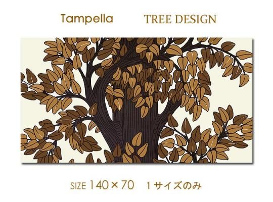 貴重！70s FINLAND VINTAGE TREE DESIGN(BR)ファブリックパネル