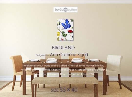 BIRDLAND(wht)BORAS/ボロス社ファブリックパネル・ファブリックボード北欧 -  ファブリックパネルとファブリックボードのマリメッコなどの専門店 racOra.cOm