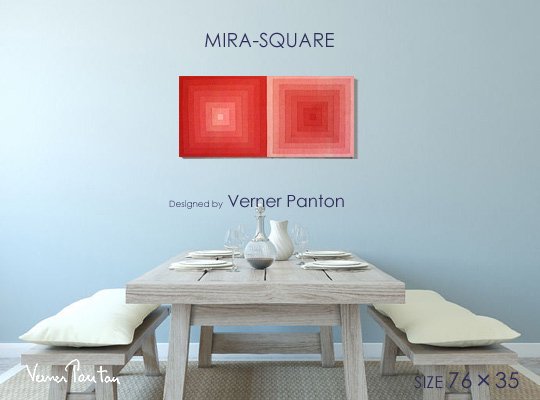 人気カラー！Verner PantonオリジナルMIRA-SQUARE(RED_cot)MIRA-X製オリジナル☆パントン☆ファブリックパネルSOLD  OUT - ファブリックパネルとファブリックボードのマリメッコなどの専門店 racOra.cOm