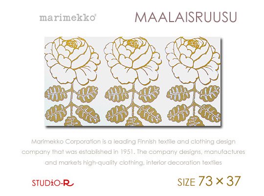 Maalaisruusu（WHT)Marimekko/マリメッコファブリックパネル