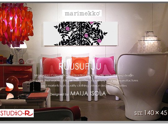 RUUSUPUU(BLK)ルースプーMarimekko/マリメッコファブリックパネル ...