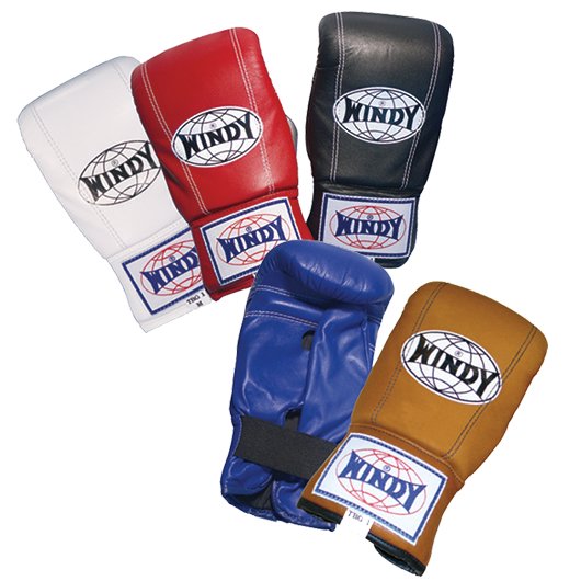 本革製WINDYボクシンググローブ 8oz 黒 キックボクシング - ボクシング