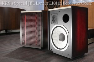 ボルドー色 JBL Lancer L101 ランサー Mundorf MCap EVO Silver/Gold/Oil 搭載 トランス式ATT -  ケンリックサウンド（KENRICK SOUND） - JBLスピーカー 43XXシリーズ 大型 中古ヴィンテージ専門店