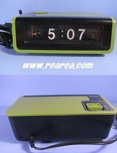 完売□ 昭和レトロ ナショナル パタパタ時計 緑 - - レトロ雑貨