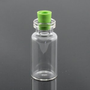 ガラス小瓶 カラーキャップ 円柱 2 グリーン 雑貨屋ギャラリーウェーブ