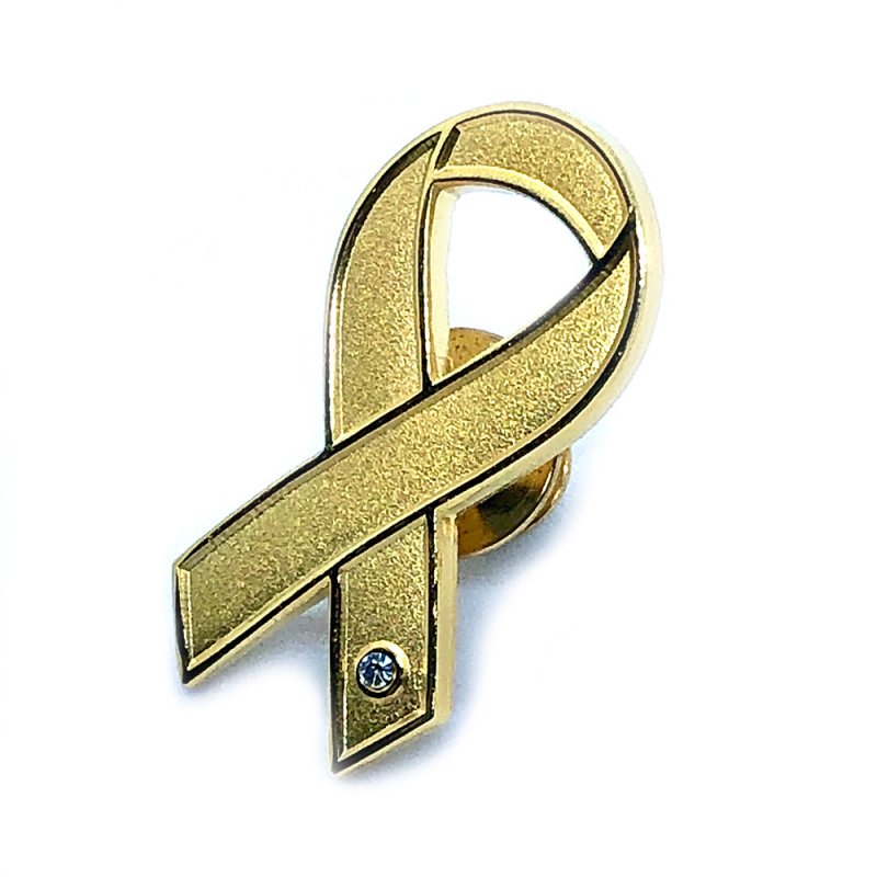 【リボンピンバッジ・医療支援】ゴールドリボン　小児がん患者とその家族への理解と支援