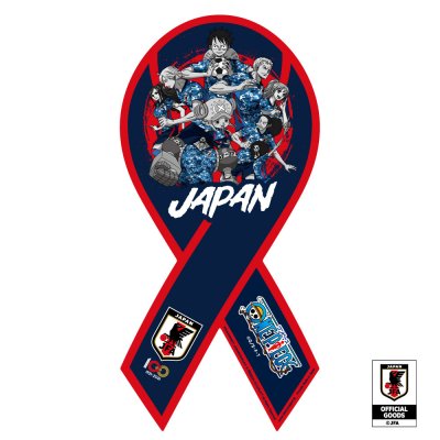 【販売終了】ワンピース × サッカー日本代表「SAMURAI BLUE」 コラボ リボンマグネット「麦わらの一味」