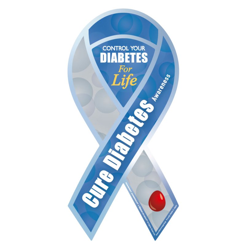 Diabetes Awareness 糖尿病支援リボンマグネット