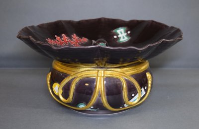 茶道具 中村翠嵐 代赭交趾エゾ絵水指 - 工芸品