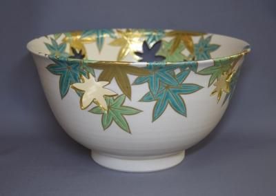 真葛焼 五代宮川香斎作 青楓透菓子鉢 - 茶道具 小西康 WEBSHOP