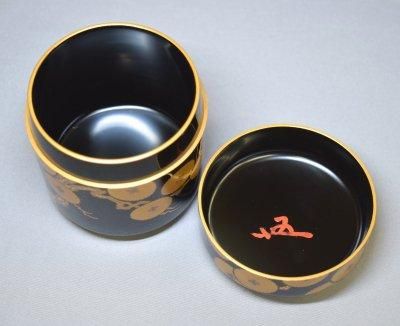 茶道具　村田道寛作　金蒔絵　蜜柑香合　共箱　V　8370 村田道寛作 唐松蒔絵 黒吹雪 鵬雲斎宗匠書付 - 茶道具 小西康 WEBSHOP