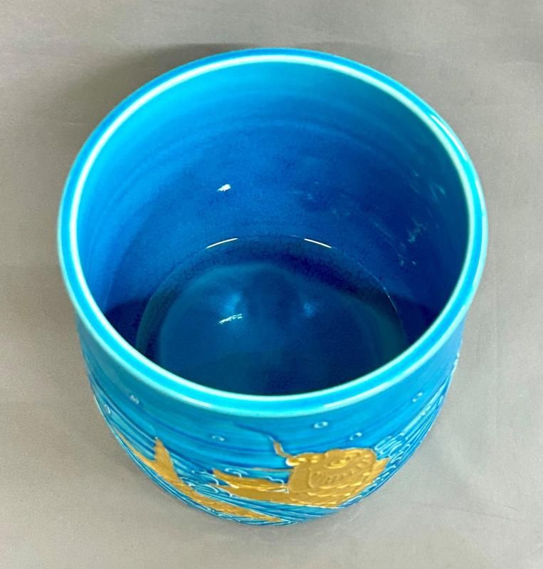 茶道具　水指　黄交趾　菊マガキ　真葛焼　宮川香斎　染付 Amazon.co.jp: 茶道具 水指 黄交趾 菊マガキ 真葛焼 宮川香斎 染