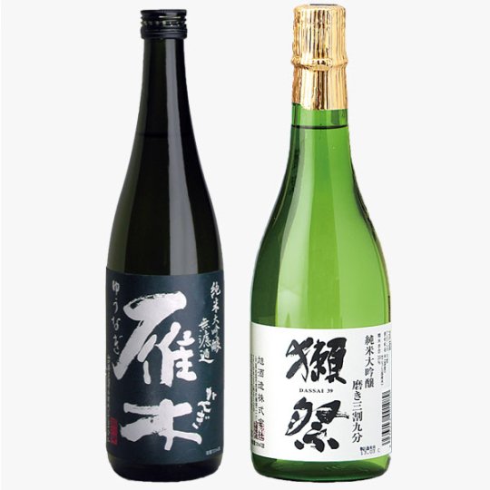 山口の地酒2本セット専用ギフト箱入り/雁木（純米大吟醸/720ｍｌ）×1/獺祭3割9分（720ｍｌ）×1 - 【下関】ふぐ宅配　ふぐ通販　ふぐ専門店　 ふくの里ネットショップ