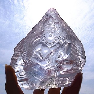 ヒマラヤ水晶彫刻サラスバティ（大）