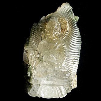 ヒマラヤ水晶彫刻<br>ロータス仏陀