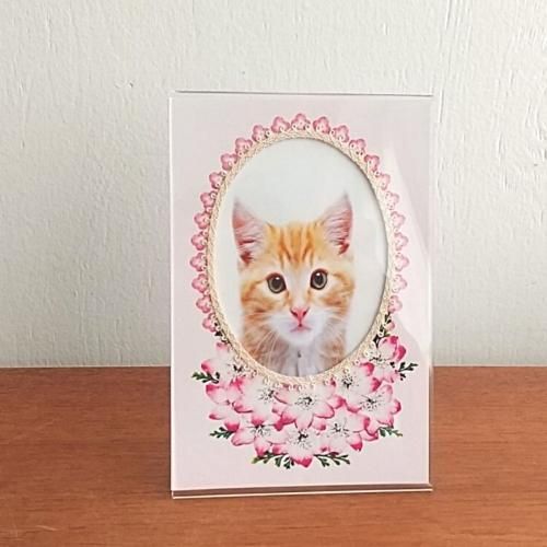 【未使用】　セトクラフト　猫　花　写真立て　フォトスタンド　置物 陶磁器 未使用】 セトクラフト 猫 花 写真立て フォトスタンド 置物 陶磁器