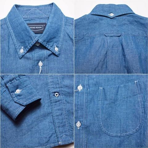 ≪HAND ROOM≫リネンインディゴダンガリーシャツ - NOW&THEN