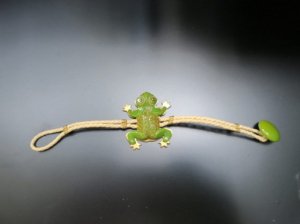 ベークライト　黄緑色のカエルのブレスレット（S7645）
