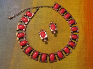 matisse　マティス　赤い丸のネックレス＆イヤリングセット（S8414）